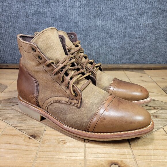 Thursday Boots Captain Men's Sz 8.5 Rugged & Resilient Line Leather Canvas Brown - Picture 1 of 12